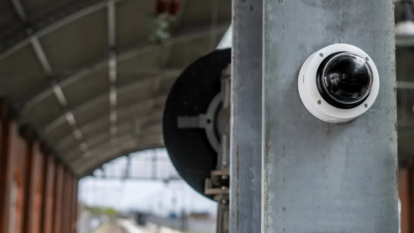 A PTRZ camera installed in a train station
