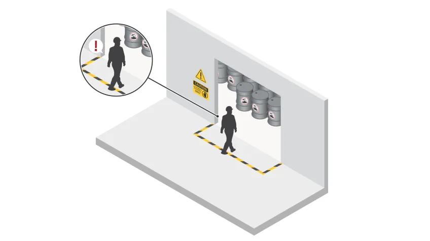 Mining safety illustration, showing how to detect unauthorized access
