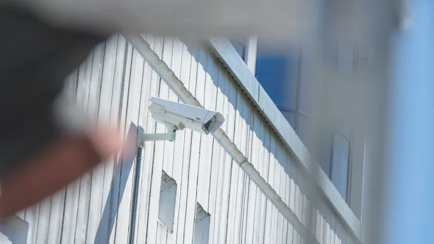 Video surveillance camera mounted on a data center