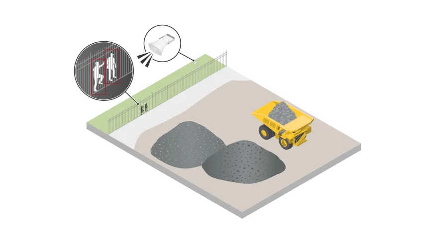 Illustration over perimeter protection on a mine site
