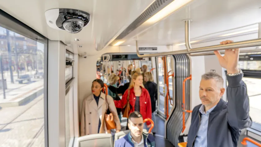Network camera mounted on a trail as part of a rail security and surveillance solution