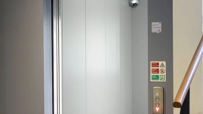 AXIS P9106-V Network Camera in elevator