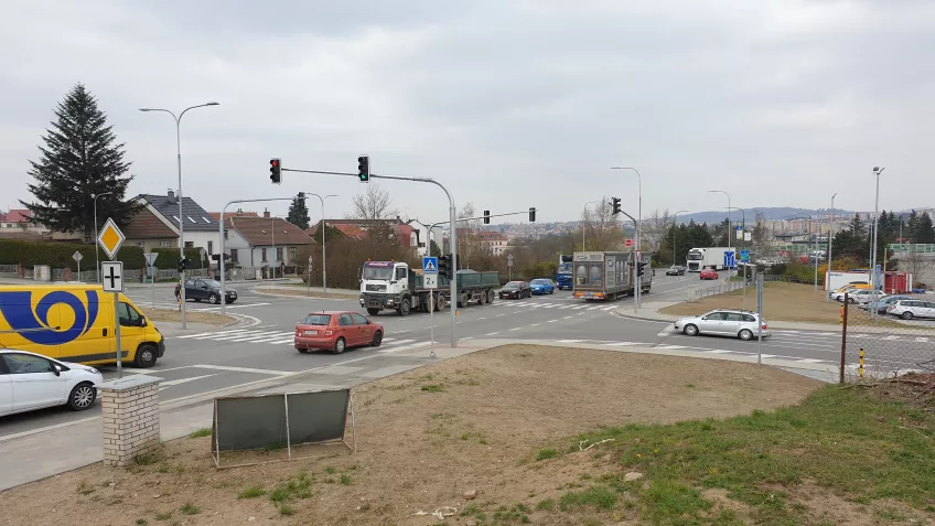 Křižovatka v Třebíči 