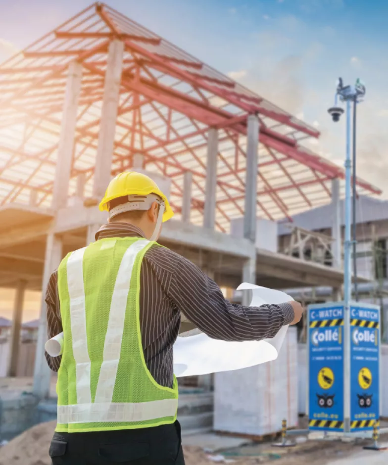 Temporary video surveillance at a construction site