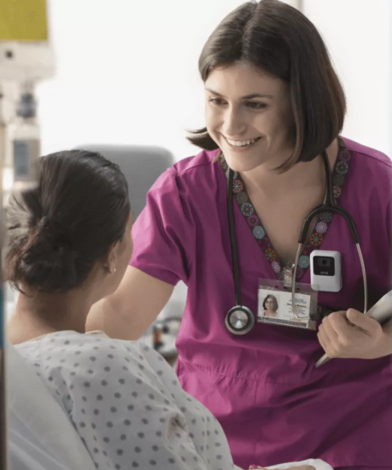 Doctor wearing a body worn camera