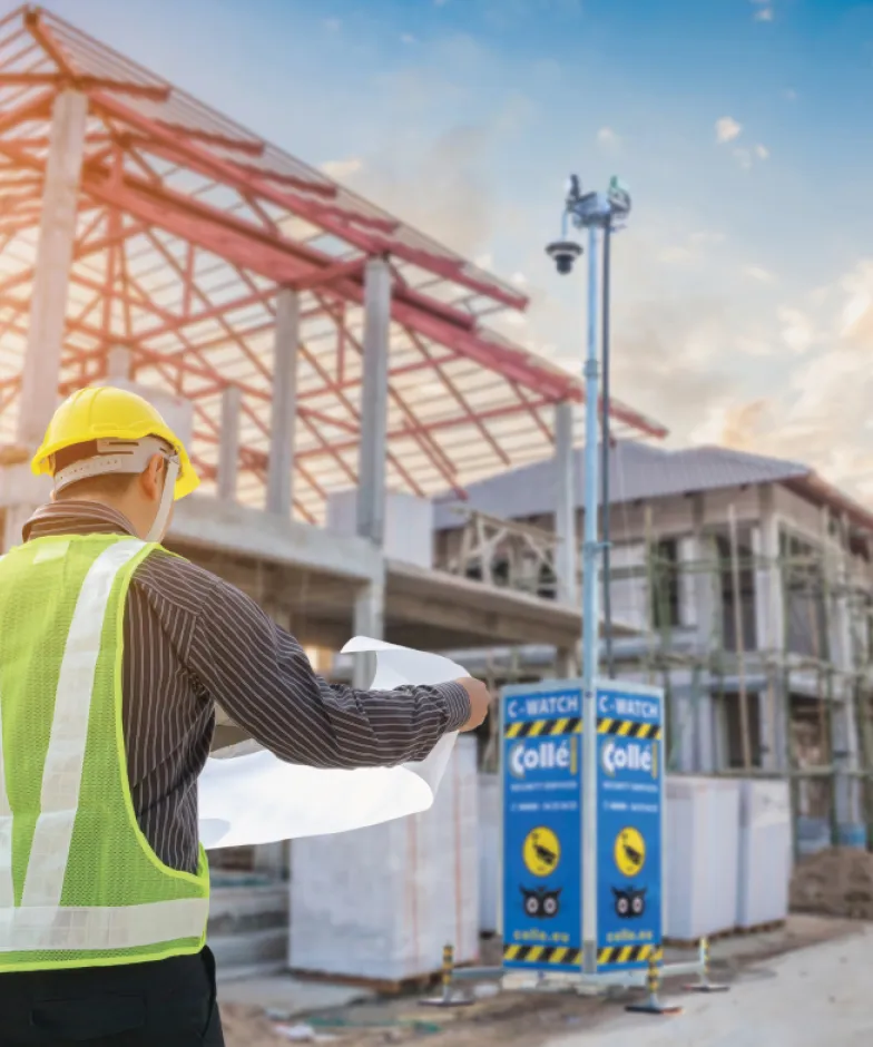 Remote video surveillance trailer installed at a construction site