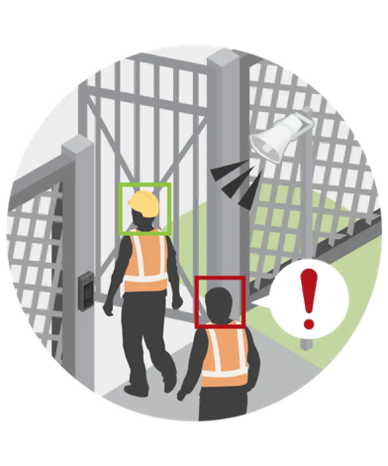 An illustration of PPE detection technology.